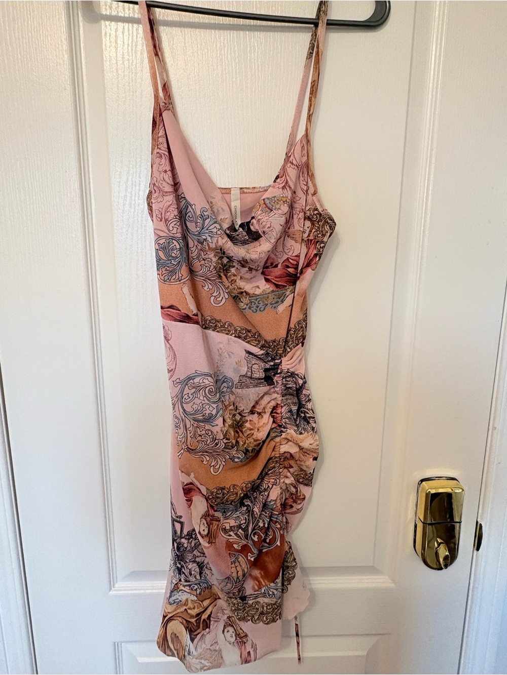 Pink Cowl Neck Slip Dress